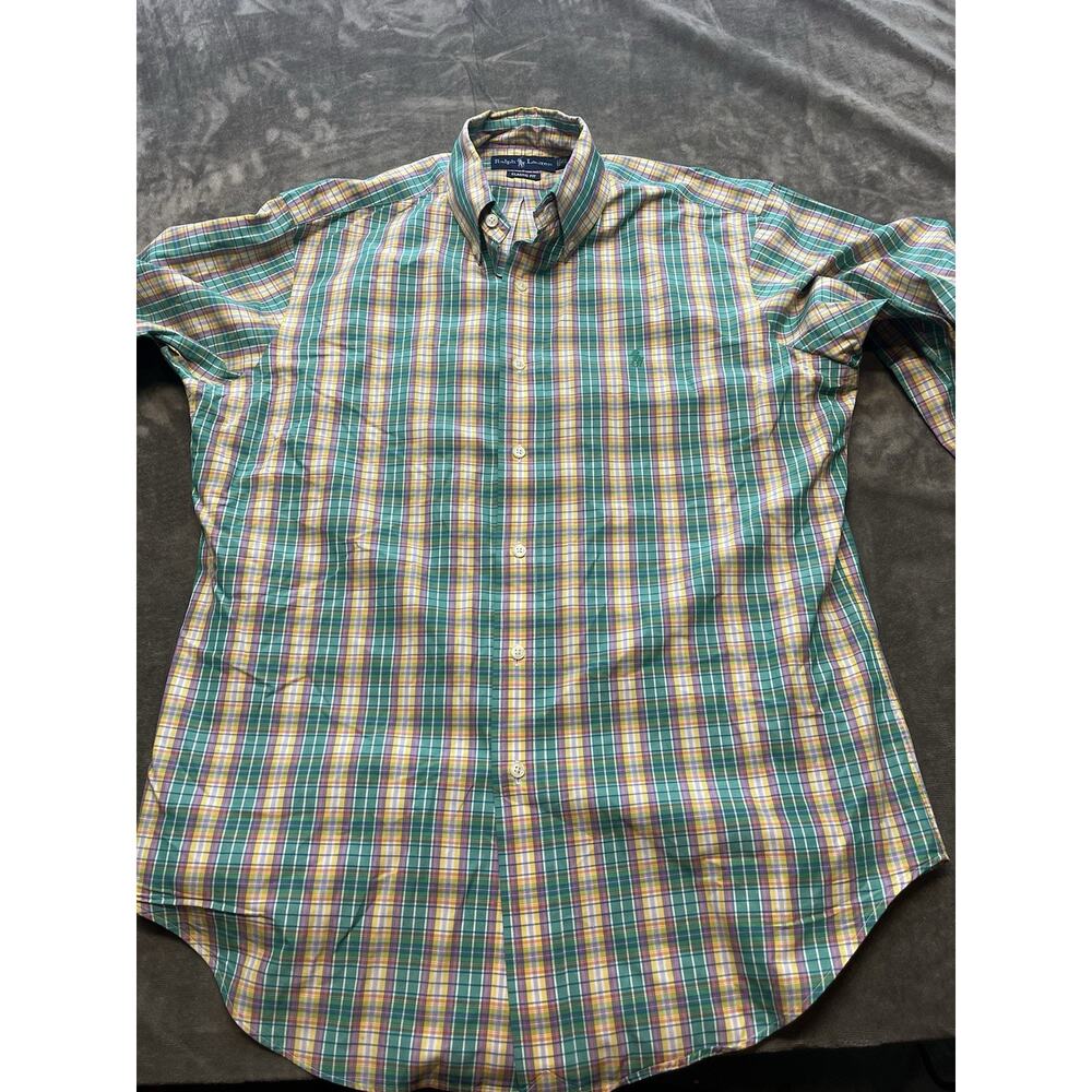 Polo Ralph Lauren Classic Fit Long Sleeve Dress Shirt Grn/Pink Plaid 15.5 32/33